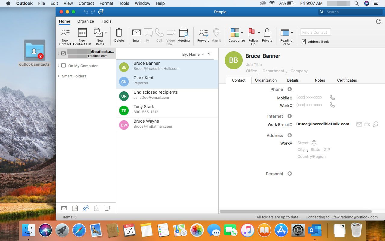 exporting outlook for mac contacts